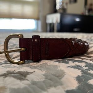 Coach • Brown Leather Braided Belt